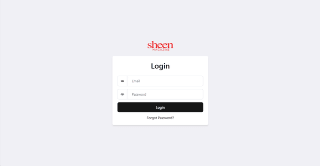 Sheen App Dashboard